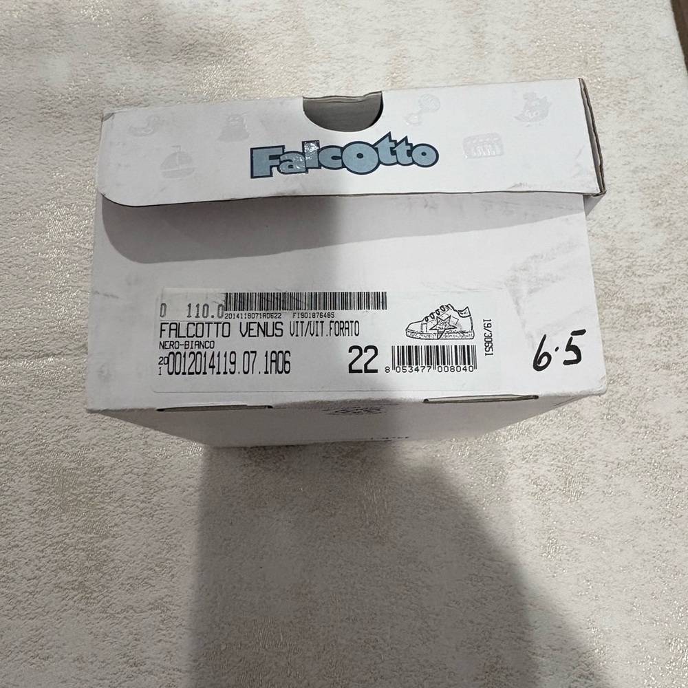 Falcotto White and Black Star Baby/Toddler Sneakers - Picture 6 of 7